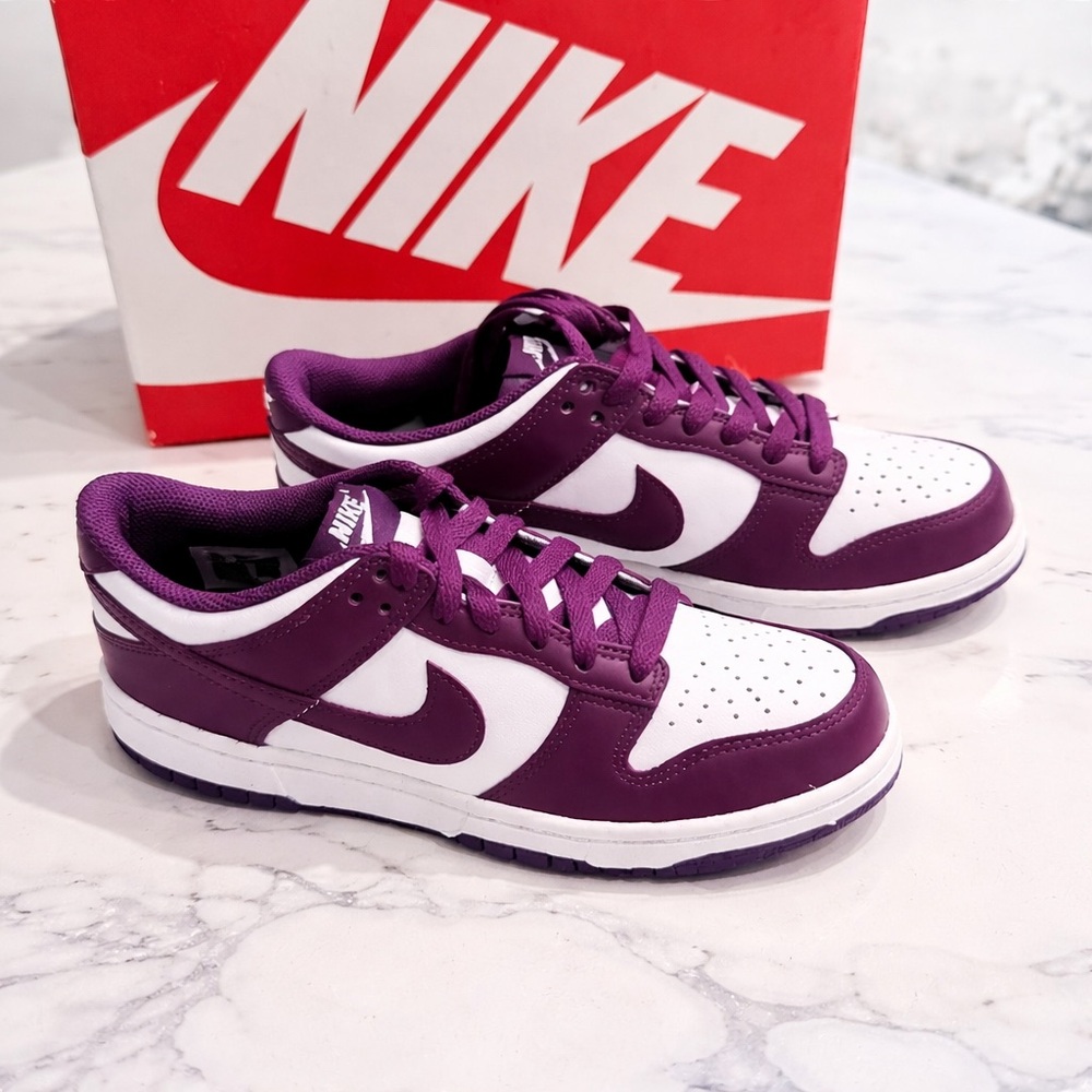 Nike Dunk Low GS Plum Eclipse White Sneakers Youth 5 Women’s 6.5 ⭐